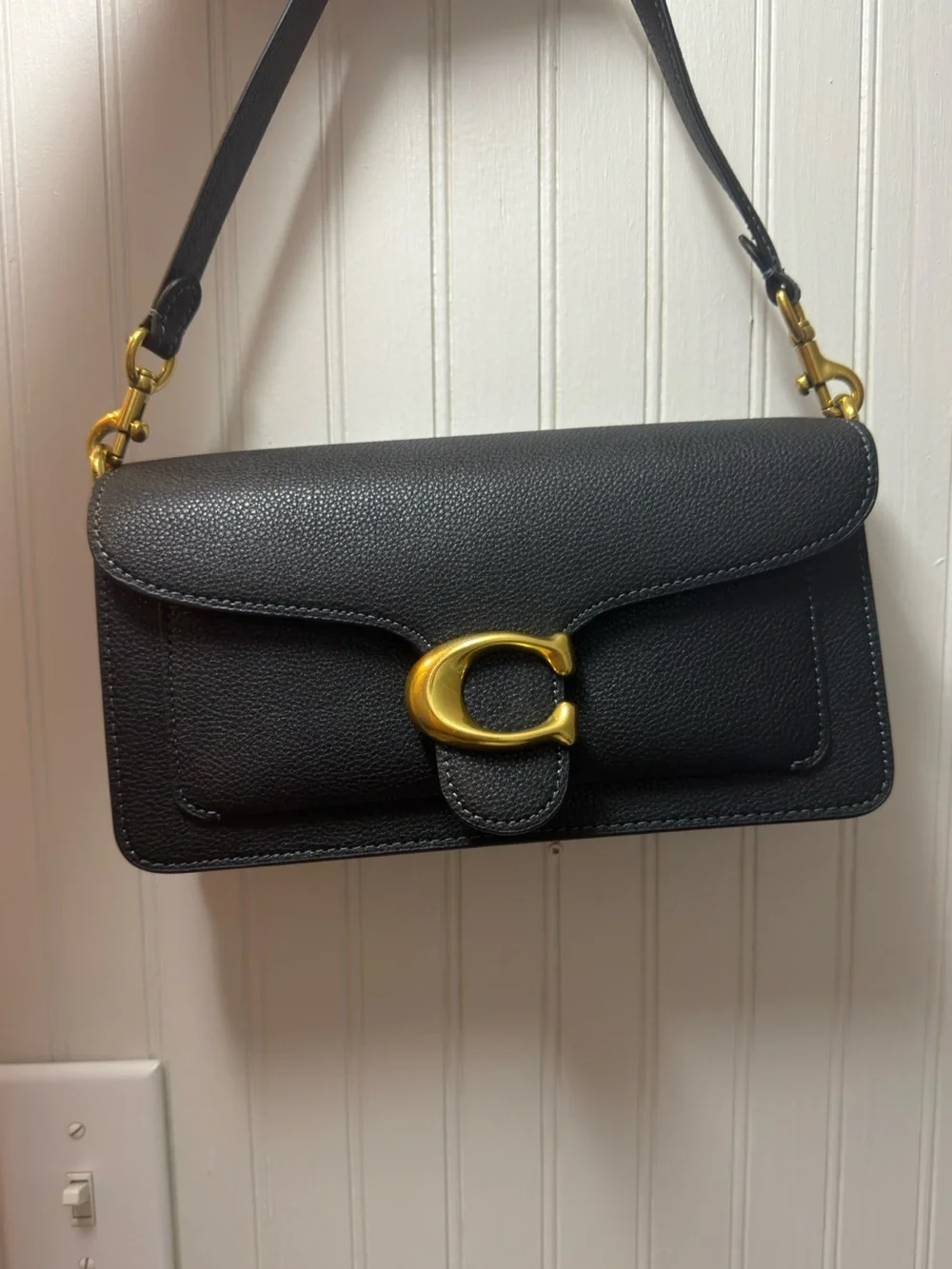 Coach Tabby 26 Black Pebbled Leather Shoulder Bag
